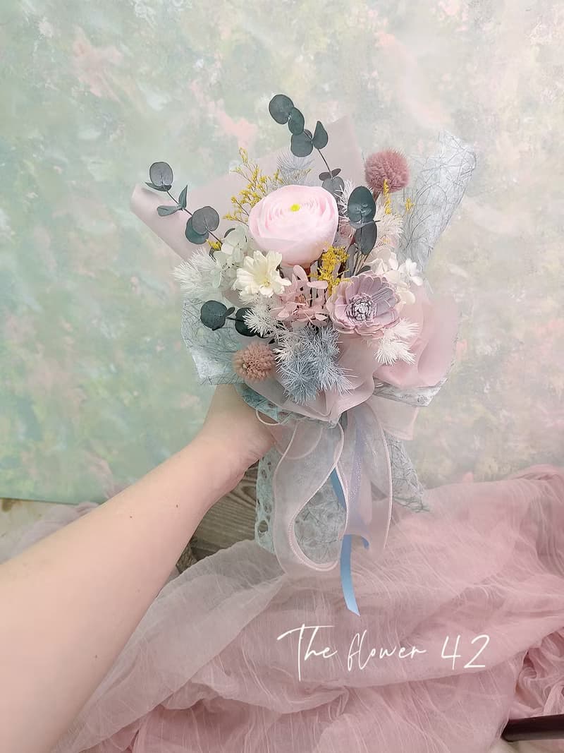 /The flower 42/永生花陸蓮花花束 情人節 教師節 母親節 生日花