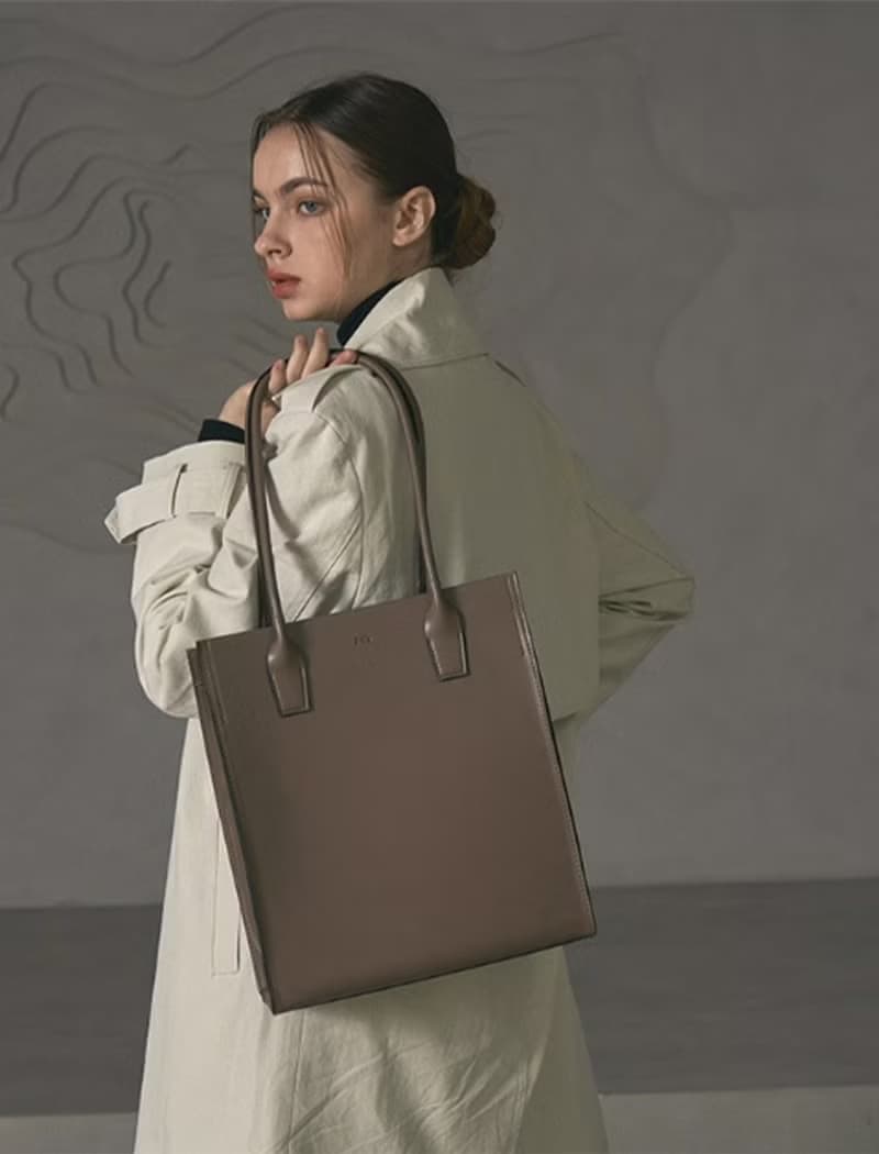 韓國ROSA BAG | 灰褐色 | 大容量 手袋 單肩包