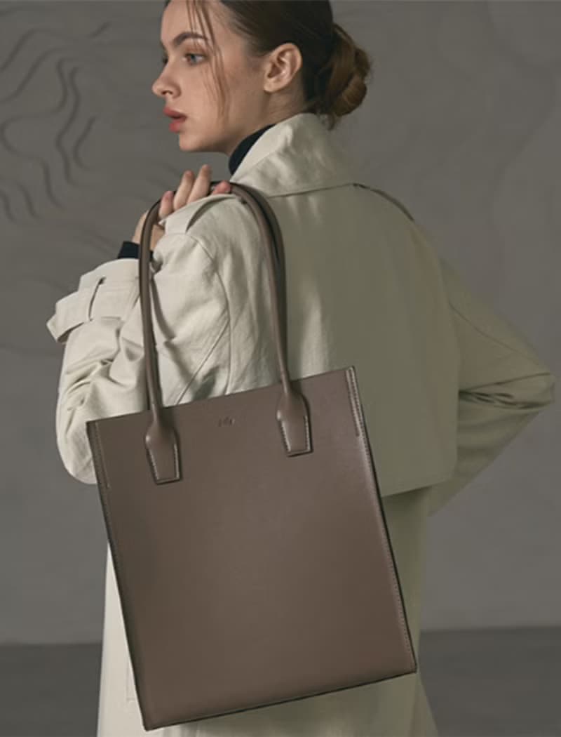 韓國ROSA BAG | 灰褐色 | 大容量 手袋 單肩包