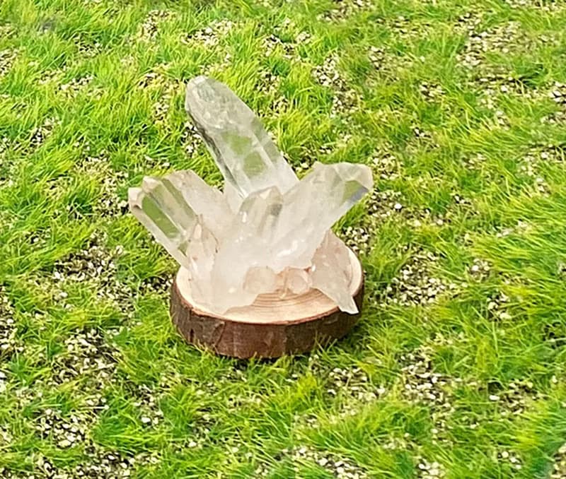 天然能量白水晶可愛花型晶花簇 家居 辦公室 療癒 消磁 能量 擺件
