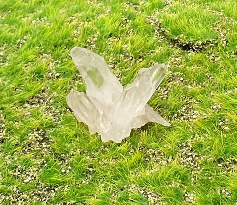 天然能量白水晶可愛花型晶花簇 家居 辦公室 療癒 消磁 能量 擺件