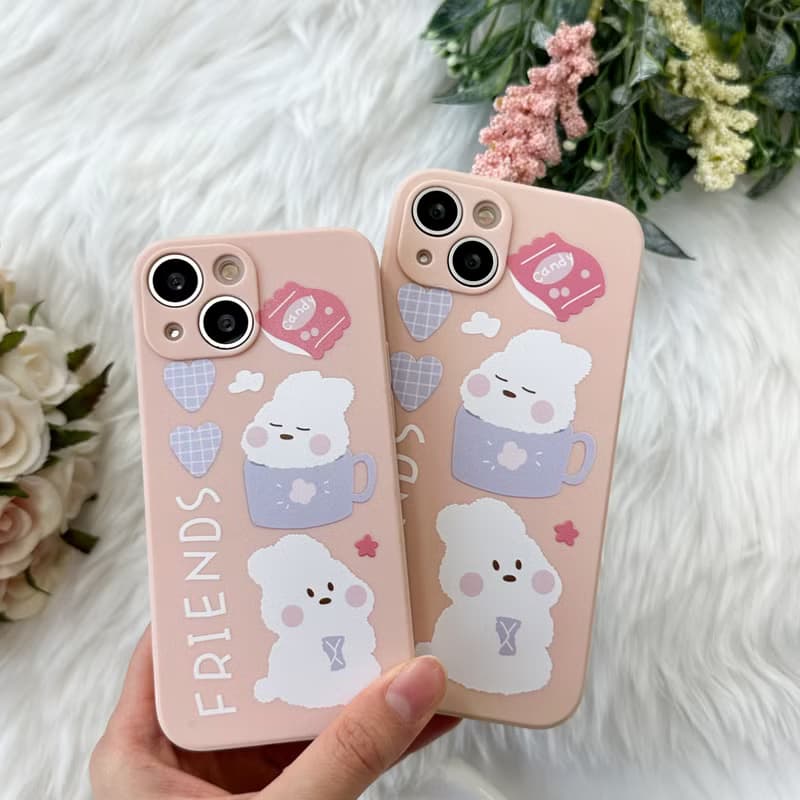 A mug rabbit Mobile phone case Silicone Protective Case