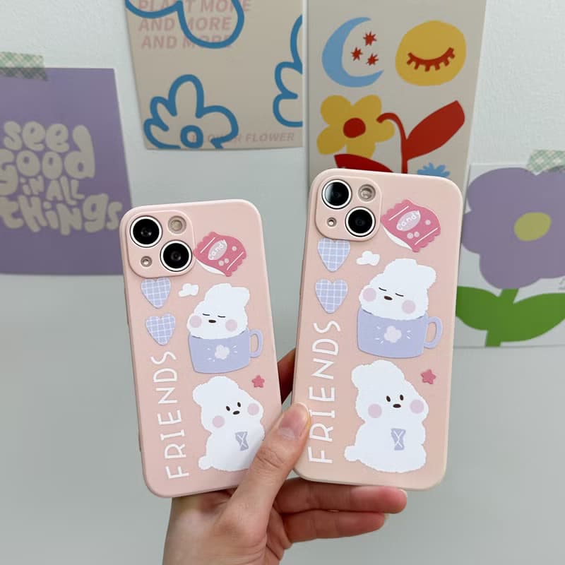 A mug rabbit Mobile phone case Silicone Protective Case