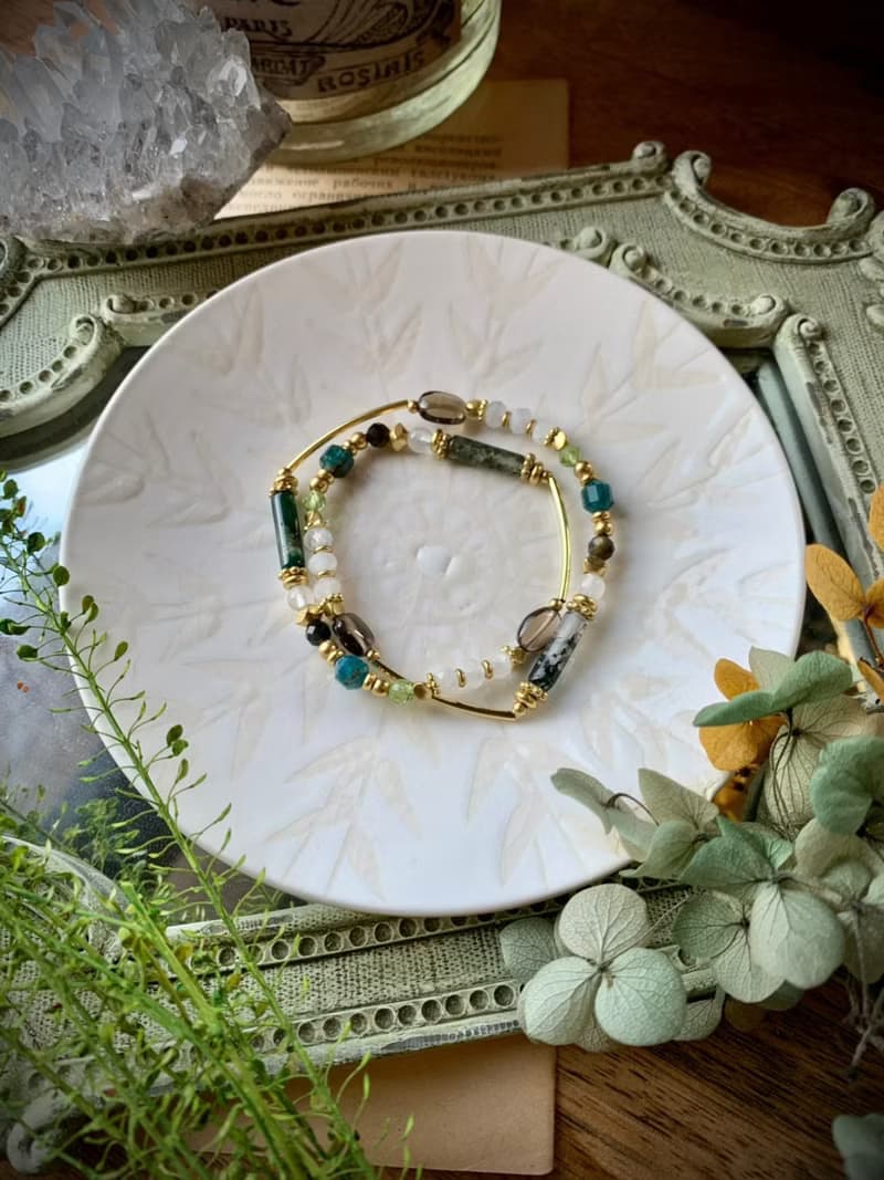 -月光樹影-天然水晶手鏈/黃銅手鍊