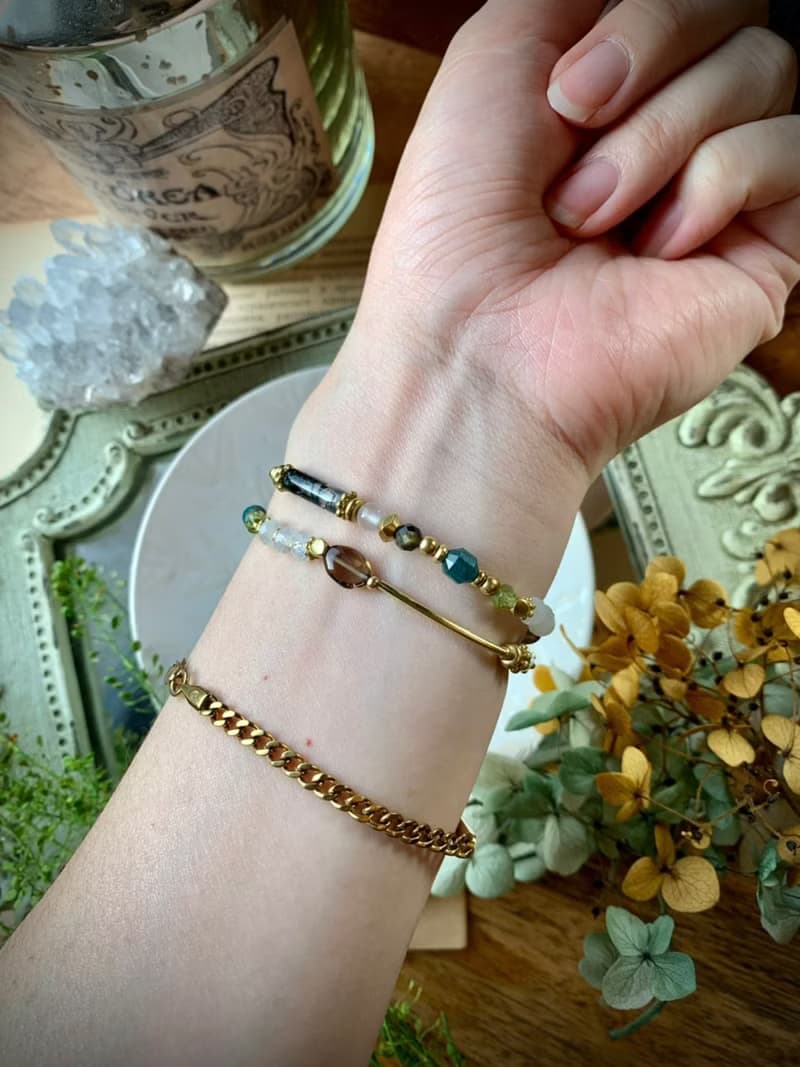 -月光樹影-天然水晶手鏈/黃銅手鍊