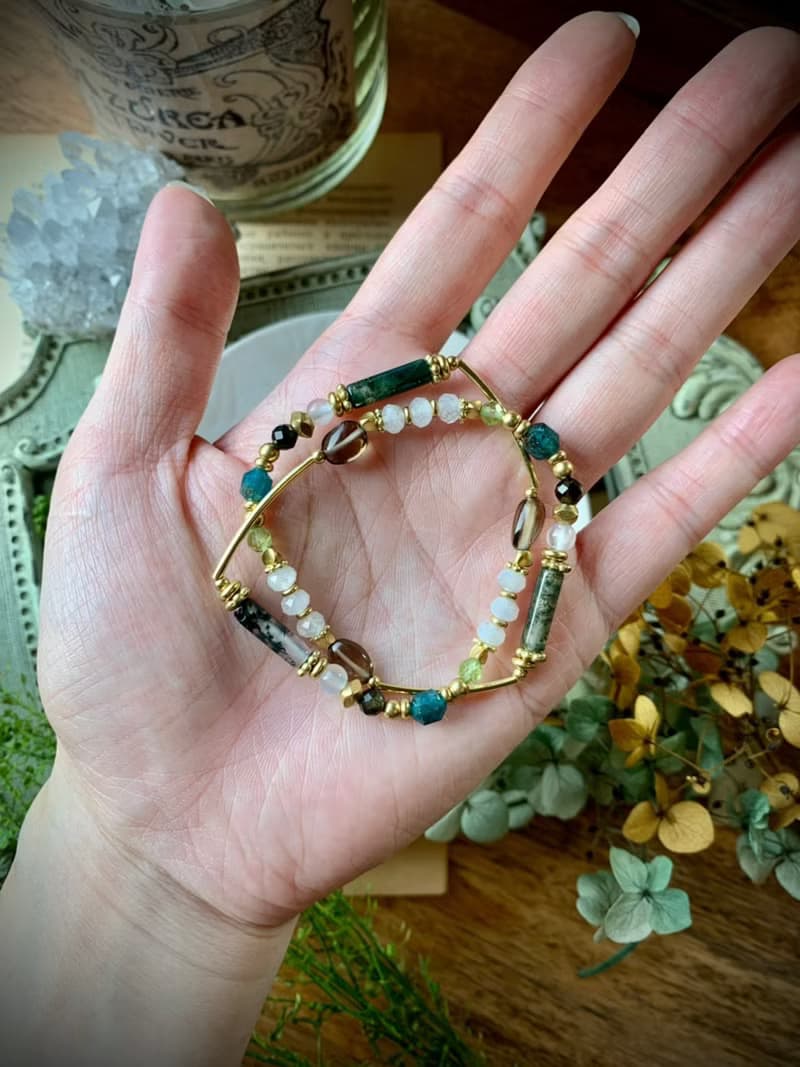 -月光樹影-天然水晶手鏈/黃銅手鍊