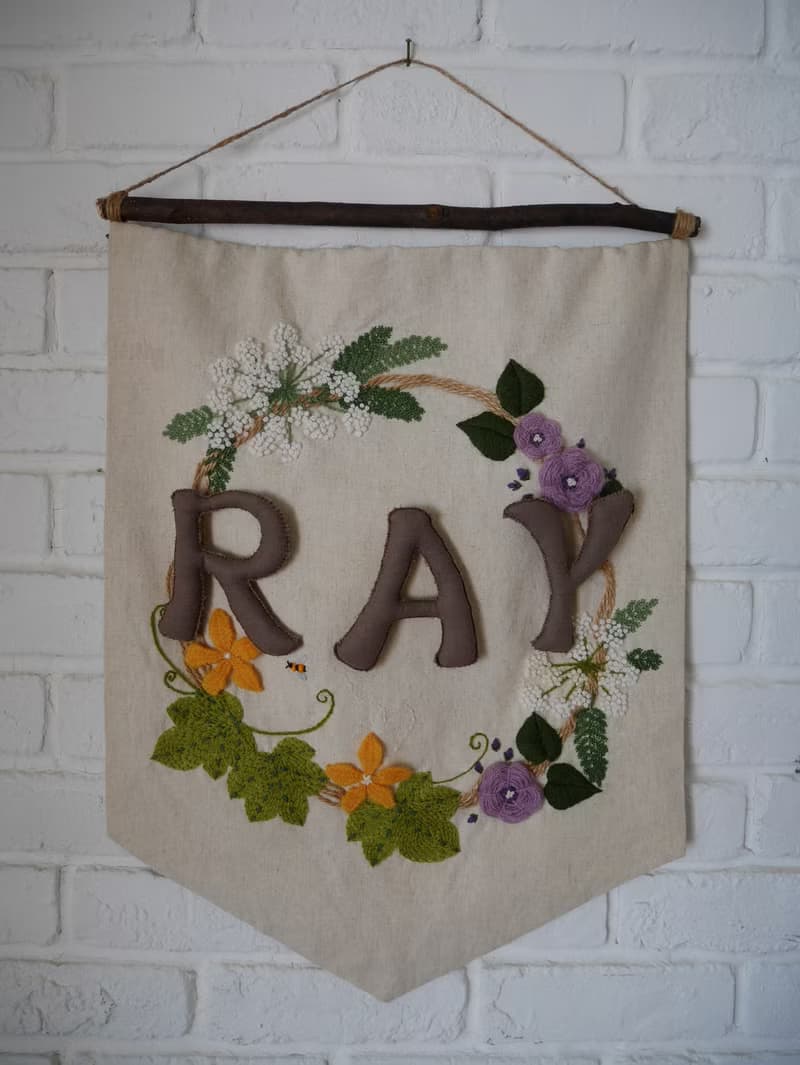 *蜜蜂的花園* 生日派對掛旗/慶祝掛旗/姓名掛旗/歲數掛旗