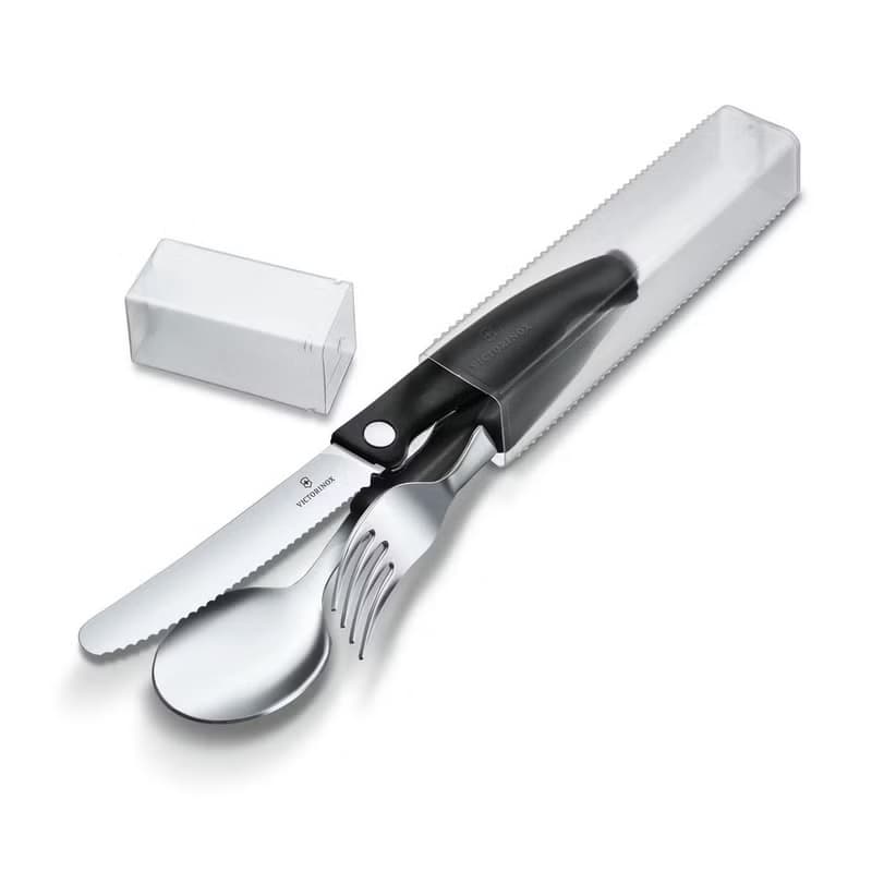 VICTORINOX 瑞士維氏 Swiss Classic 餐具三件組 黑 6.7192.F3