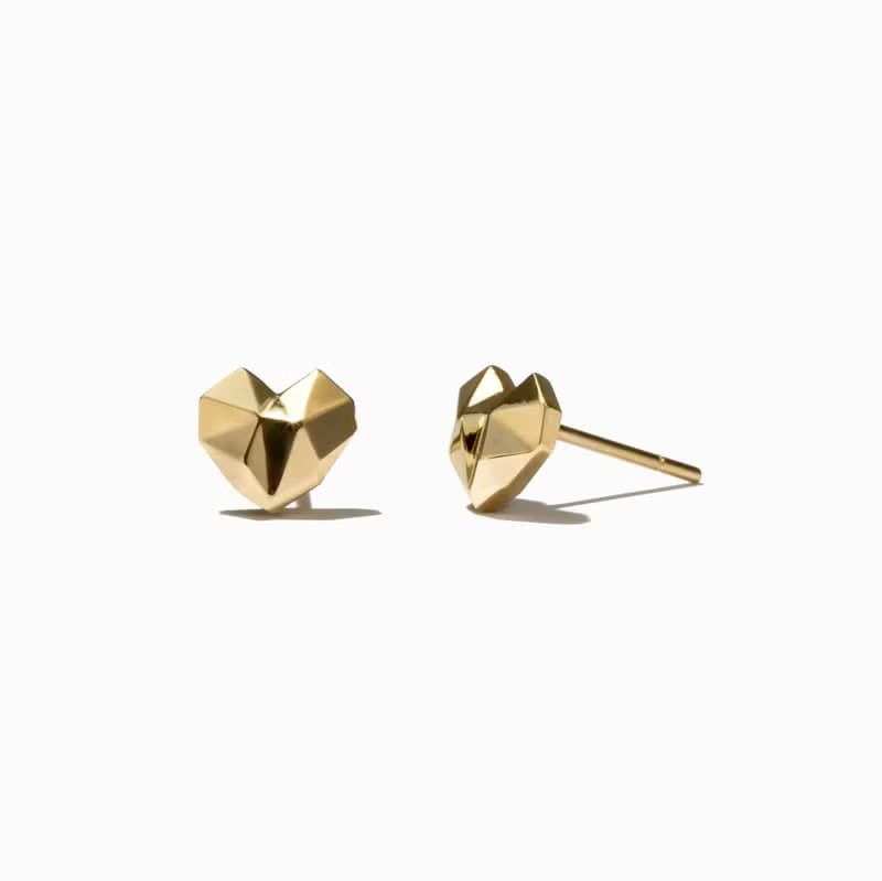 Mini Angular Heart earring 14k