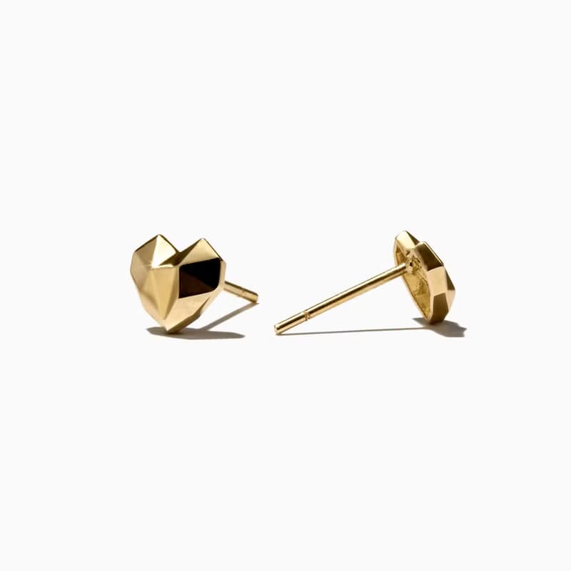 Mini Angular Heart earring 14k