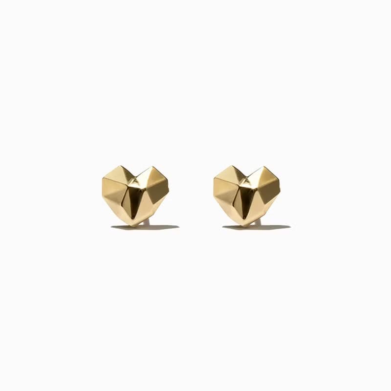 Mini Angular Heart earring 14k