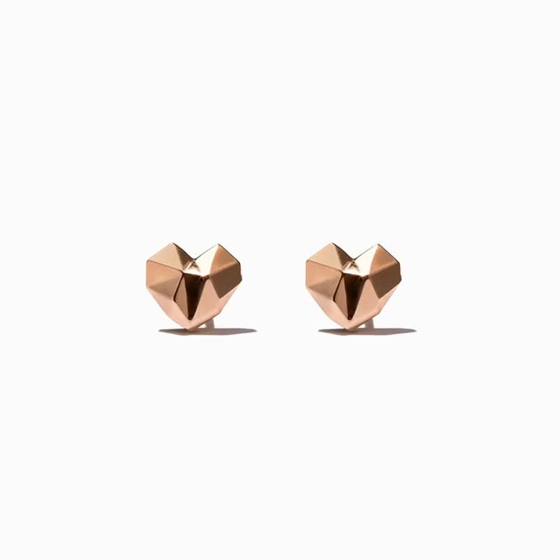 Mini Angular Heart earring 14k