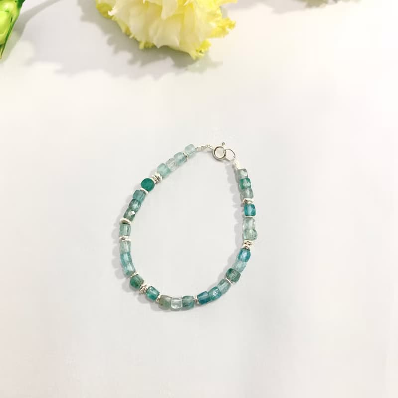 Ops Apatite Silver bracelet -磷灰石/純銀/藍綠色/限定版