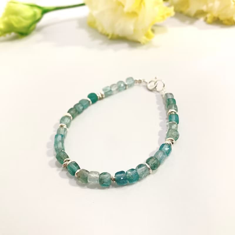 Ops Apatite Silver bracelet -磷灰石/純銀/藍綠色/限定版