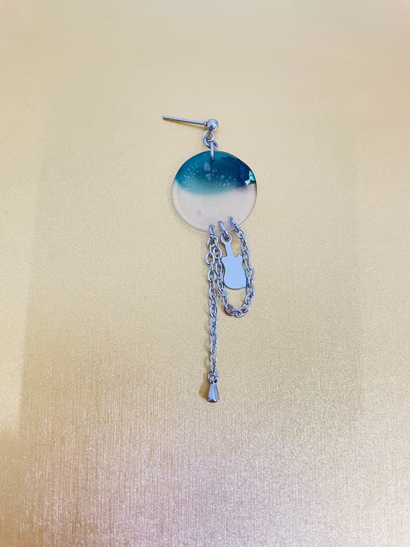 琉璃耳環 單邊1只 夾式耳環 窗花復古耳環 手作飾品 醫療鋼耳環