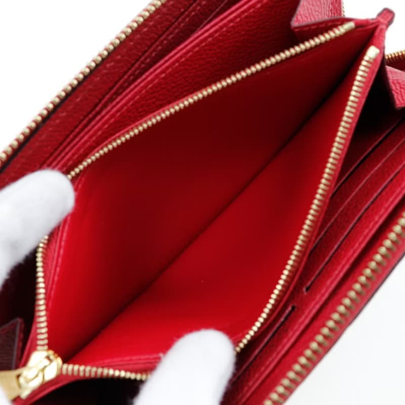 【日本直送】ルイ・ヴィトン LOUIS VUITTON ジッピーウォレット 長財布 M60737 モノグラムアンプラント スリーズ 赤 レディース【中古】