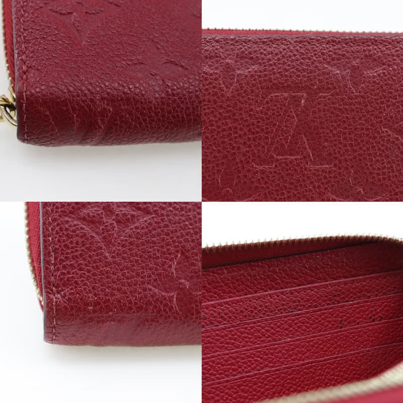 【日本直送】ルイ・ヴィトン LOUIS VUITTON ジッピーウォレット 長財布 M60737 モノグラムアンプラント スリーズ 赤 レディース【中古】