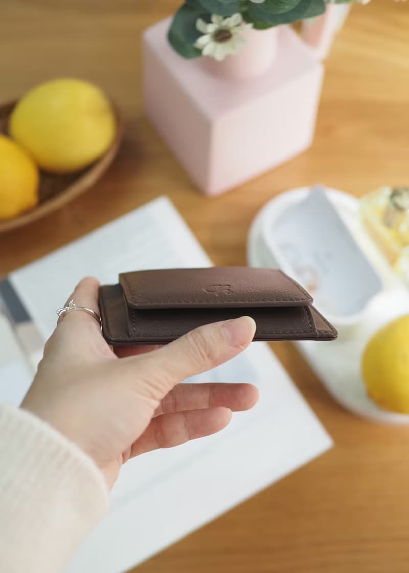 Gil (Dark borwn): Multi Card Holder, Mini wallet, Soft Cow Leather, Coin pocket