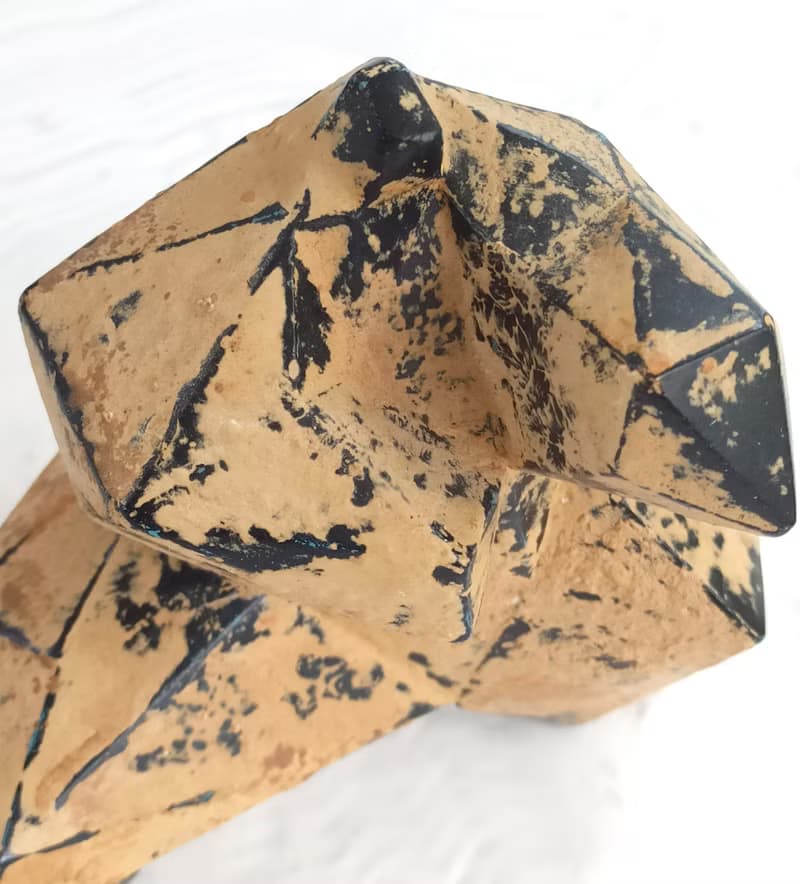 中國功夫雕塑【手繪土黃色】太極 | 藝術品 | 擺件| 送客戶|送老