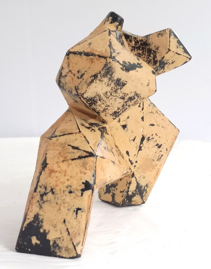 情人節禮物/中國功夫雕塑/手繪土黃色.太極.攝影道具.藝術品.擺件