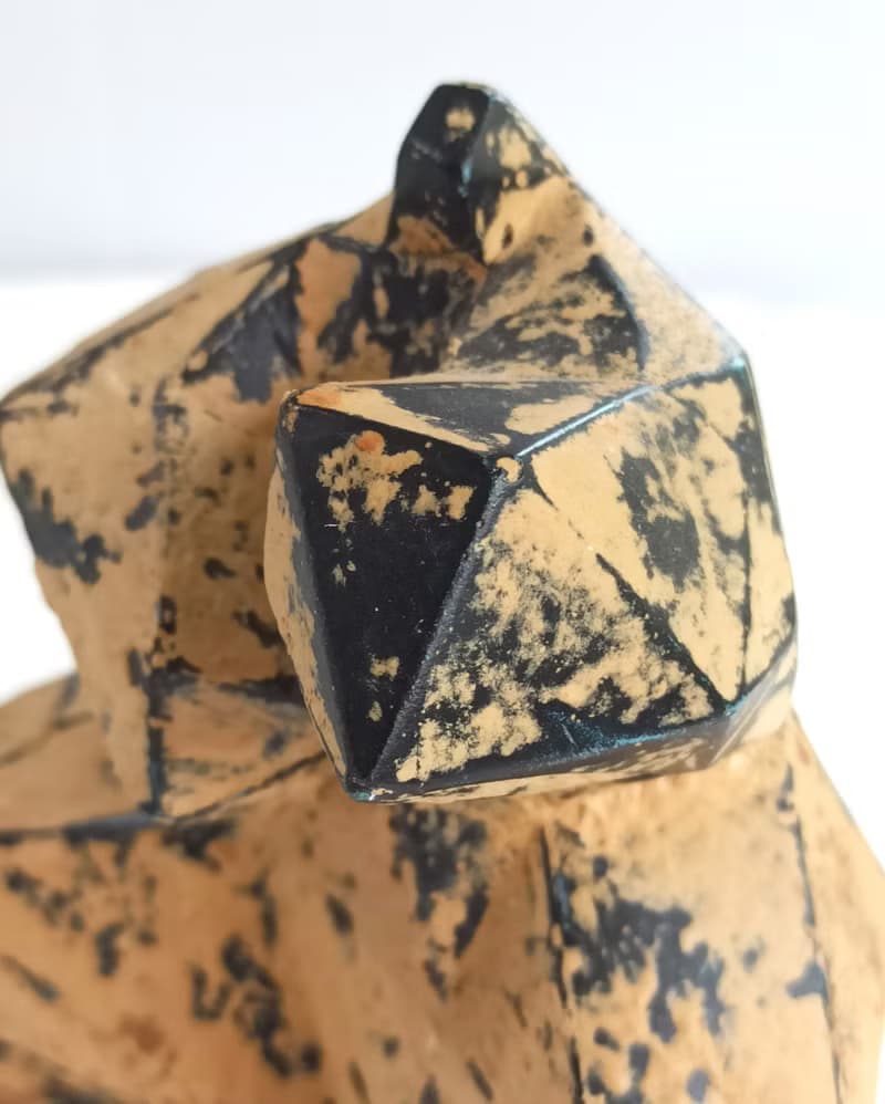 情人節禮物/中國功夫雕塑/手繪土黃色.太極.攝影道具.藝術品.擺件