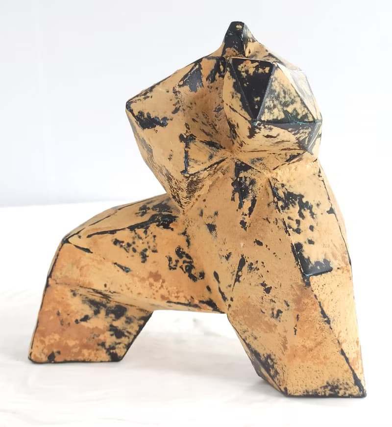 中國功夫雕塑【手繪土黃色】太極 | 藝術品 | 擺件| 送客戶|送老