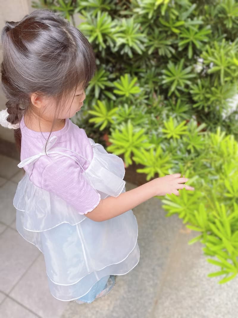 【親子裝系列】那朵雲很美 • 透膚綁帶罩衫