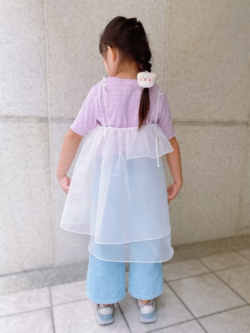 【親子裝系列】那朵雲很美 • 透膚綁帶罩衫