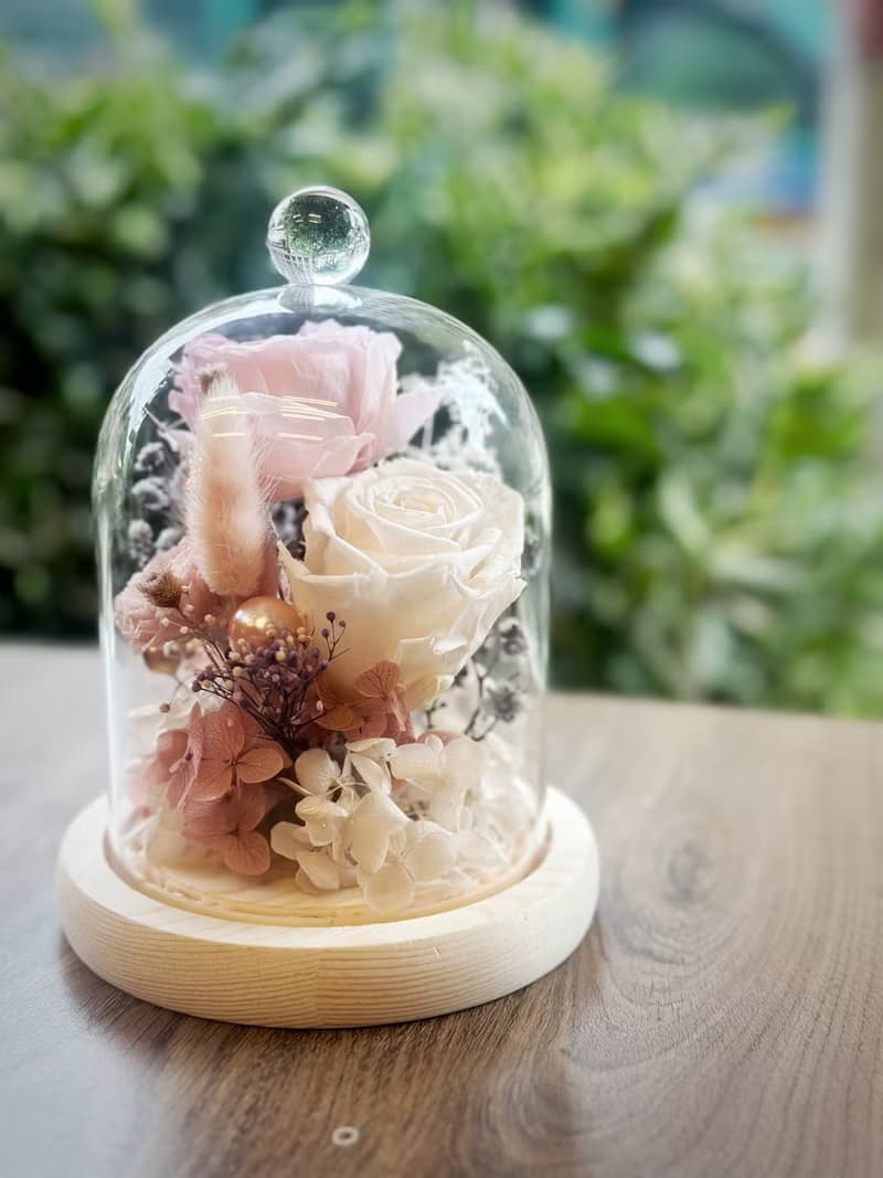 KL永恆之心永生花玻璃盅-有燈