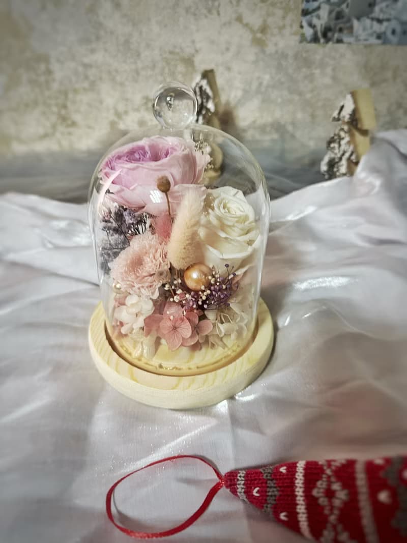 KL永恆之心永生花玻璃盅-有燈