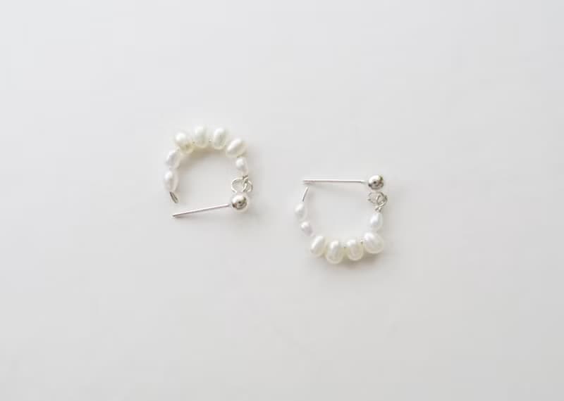 獨家 925純銀 珍珠月光 耳環或耳夾 一對