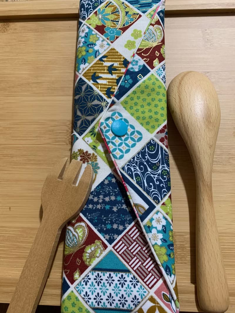 文青風環保純棉筷袋 ~ 寒梅倚窗 清新藍 日本 潮物 收納 手作餐具