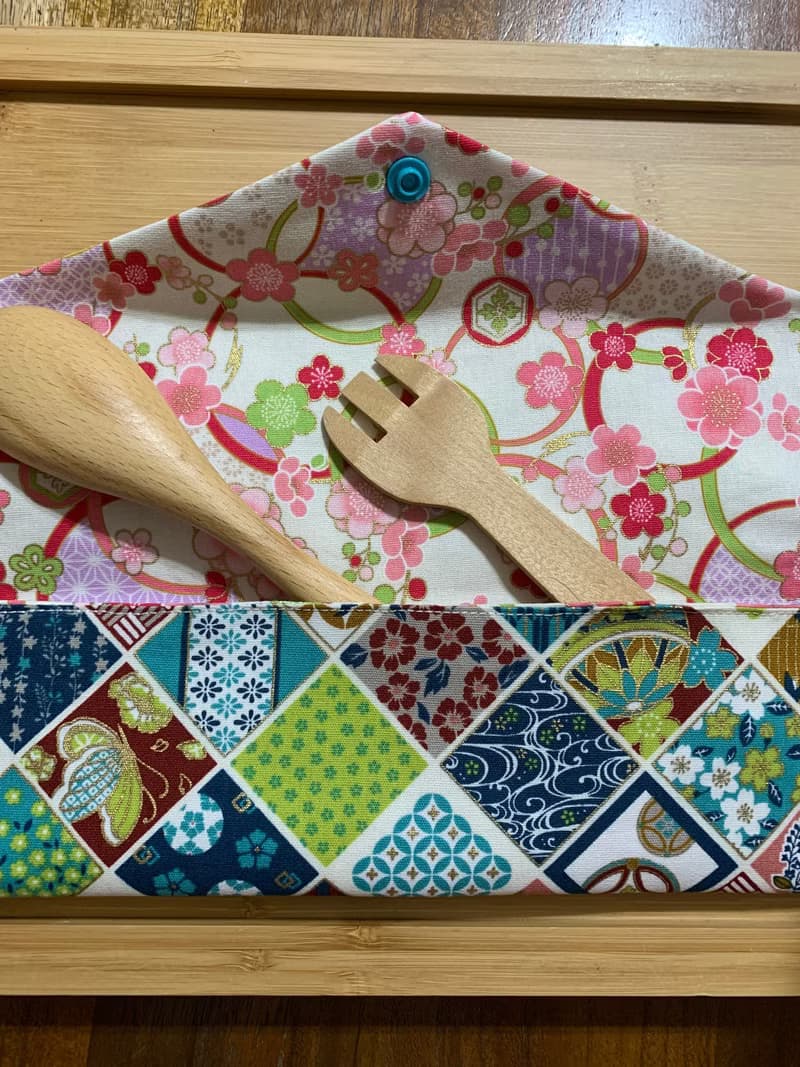 文青風環保純棉筷袋 ~ 寒梅倚窗 清新藍 日本 潮物 收納 手作餐具