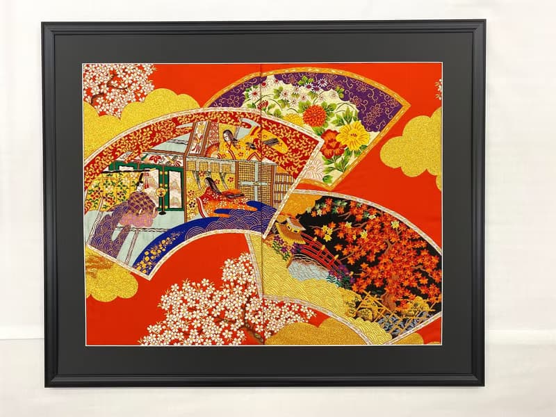 色打掛からつくるアートパネル　vintage 刺繍着物 和モダン 和風インテリア プレゼント 模様替え 縁起物 額装インテリア　61