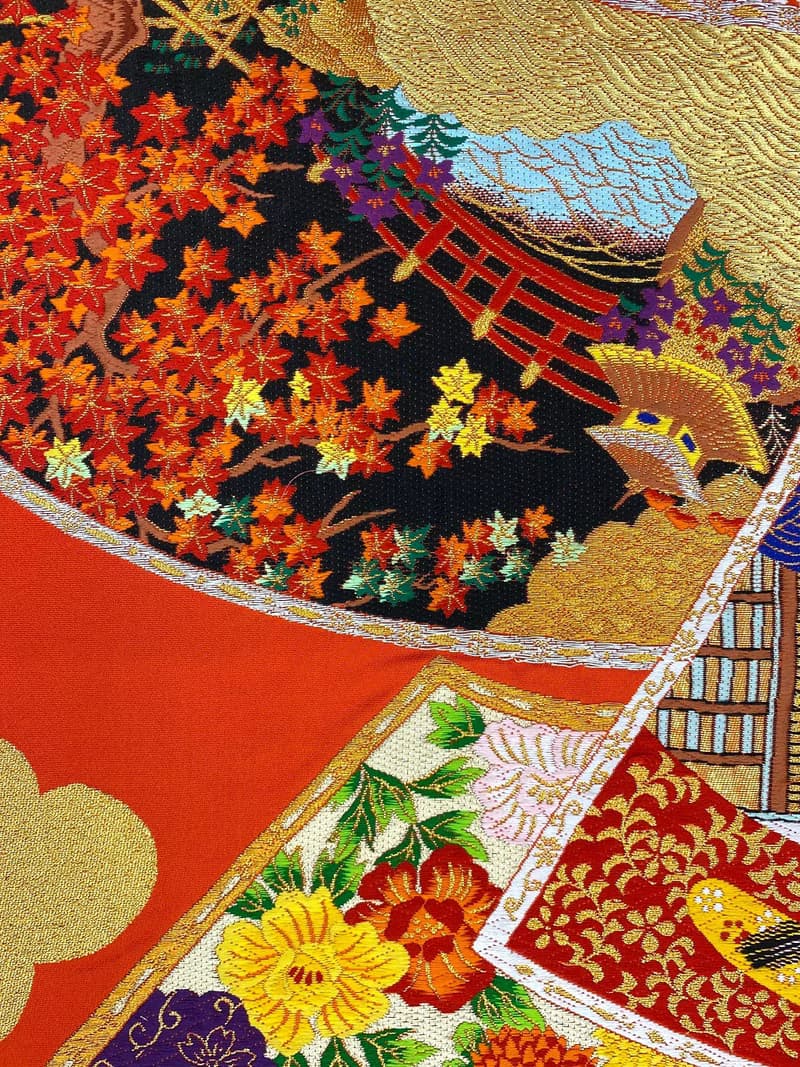 色打掛からつくるアートパネル　vintage 刺繍着物 和モダン 和風インテリア プレゼント 模様替え 縁起物 額装インテリア　61