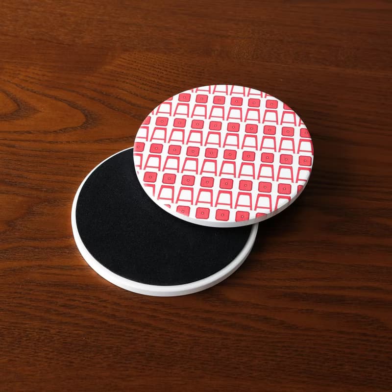 【錦源興】紅椅凳陶瓷吸水杯墊 l 底部防滑 鶯歌陶瓷製 禮物 新居