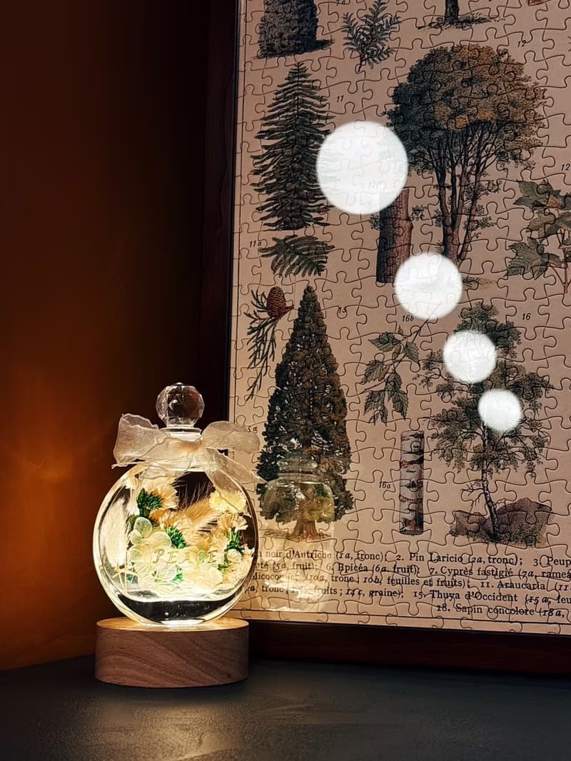 嵐緹花香室 浪漫永生花浮游花燈 生日禮物/永生花/母親節禮物