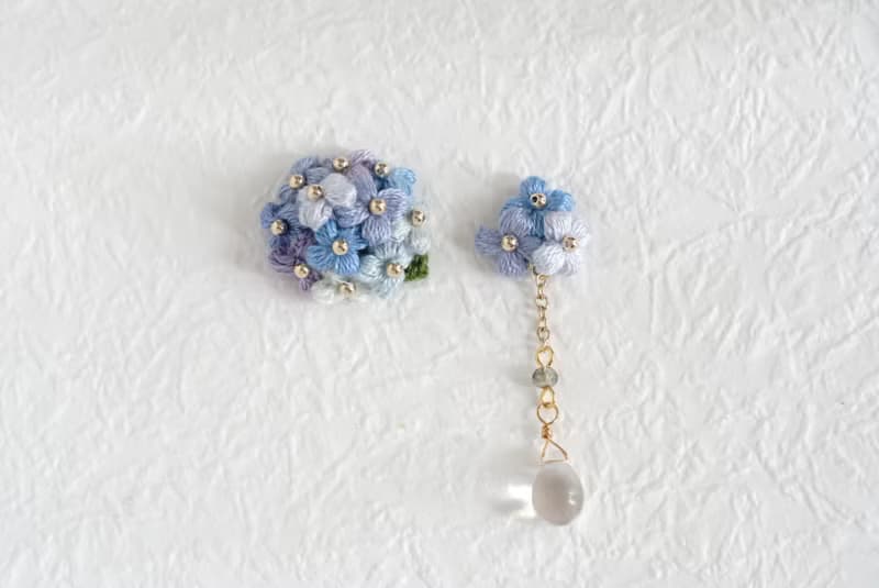 紫陽花のピアス/イヤリング