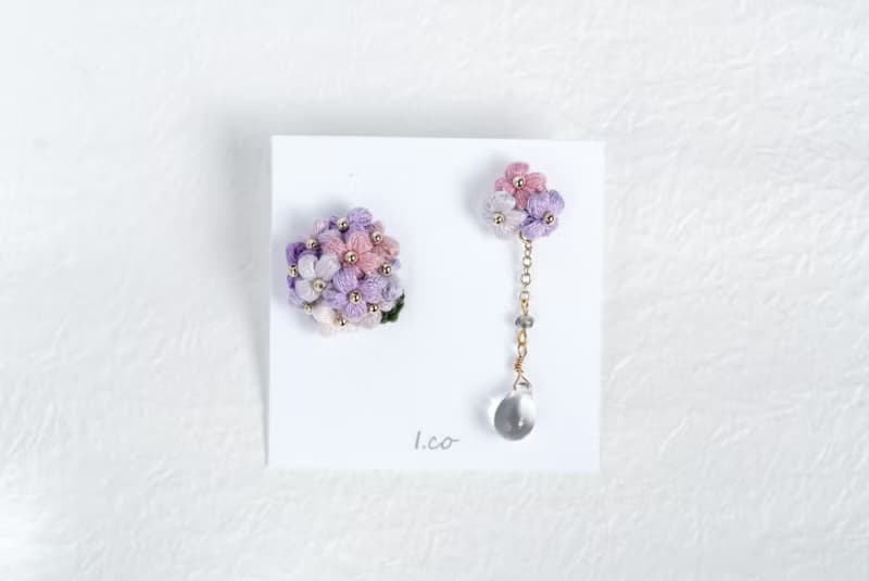 紫陽花のピアス/イヤリング