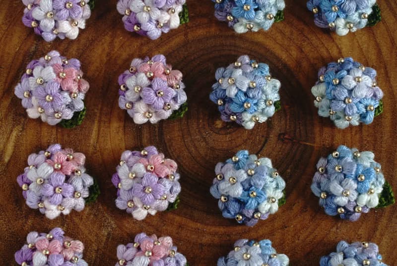 紫陽花のピアス/イヤリング