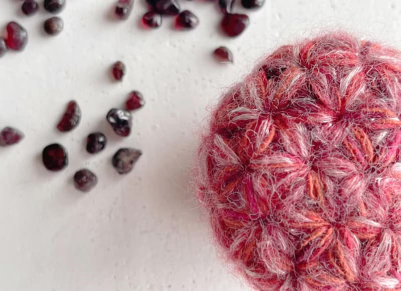 Knitting 生命之花束口袋 - 紅橘光 海底輪 臍輪 敷袋