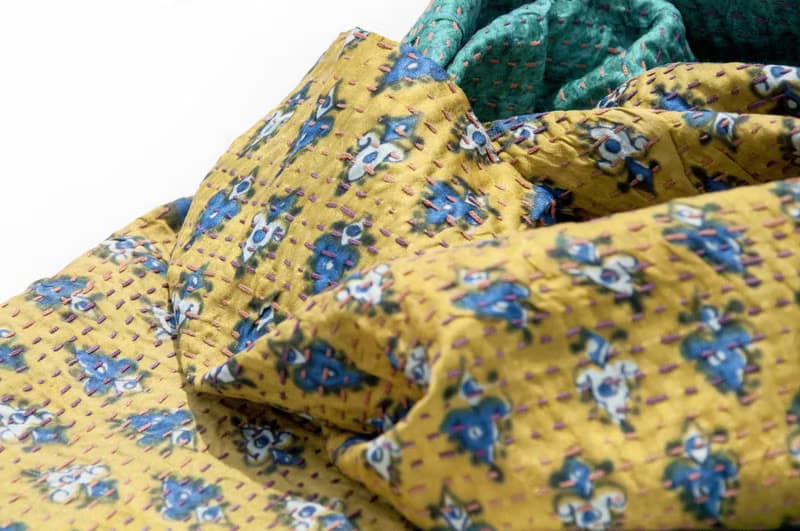 刺繡絲巾/絲綢刺繡圍巾/手縫紗麗線絲巾/印度絲綢刺繡圍巾-撞色風