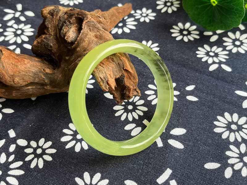【一物一圖】天然遼寧岫玉手鐲 手鐲圈口52.2mm 水墨 正圈