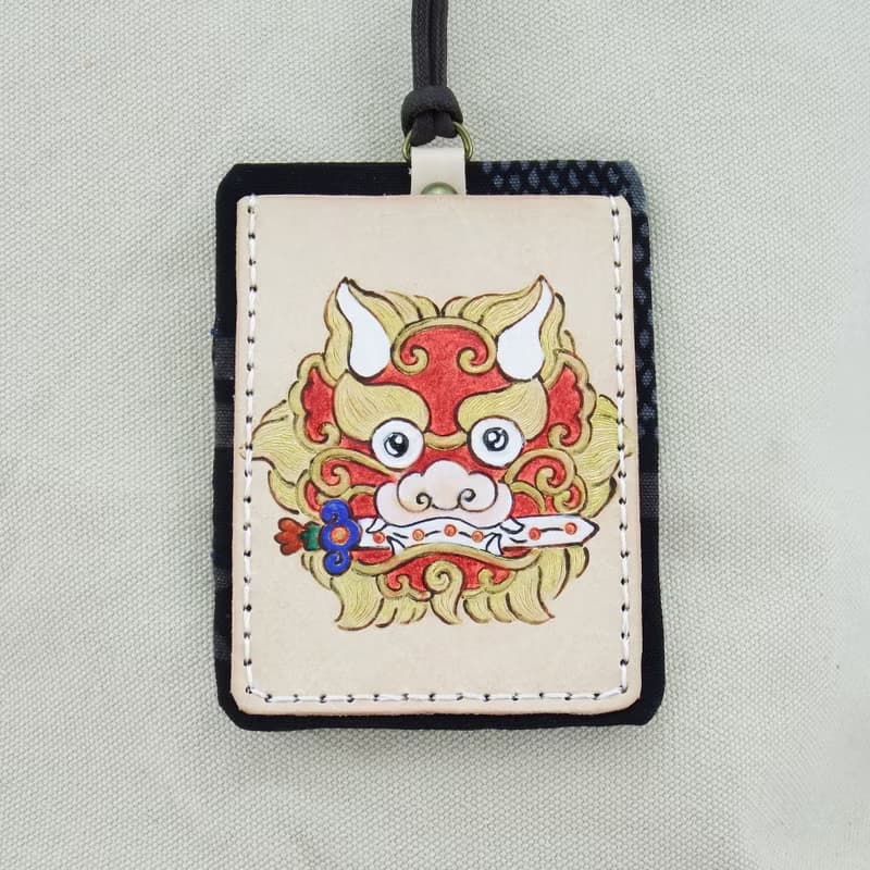 劍獅-平安獅 植鞣皮革雙層卡套證件套