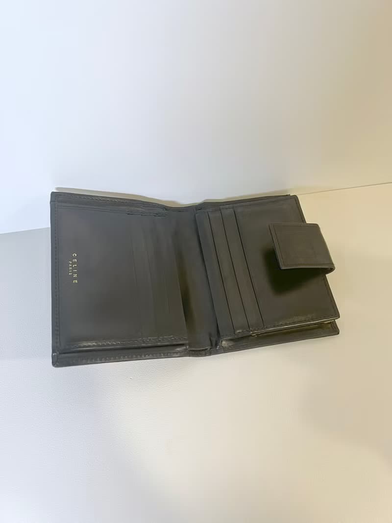 Celine黑色凱旋門短夾皮革銀包錢包 日本中古Vintage