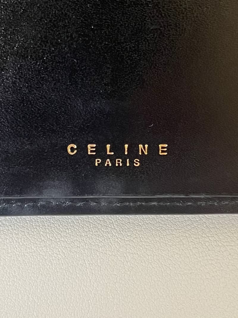 Celine黑色凱旋門短夾皮革銀包錢包 日本中古Vintage