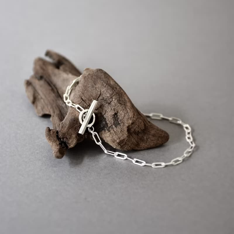 簡約粗銀鏈925銀圈扣手鍊 // Tiny Sterling Silver Bracelet
