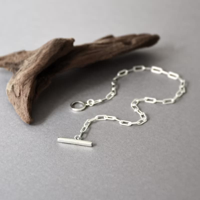 簡約粗銀鏈925銀圈扣手鍊 // Tiny Sterling Silver Bracelet