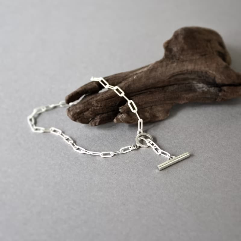 簡約粗銀鏈925銀圈扣手鍊 // Tiny Sterling Silver Bracelet
