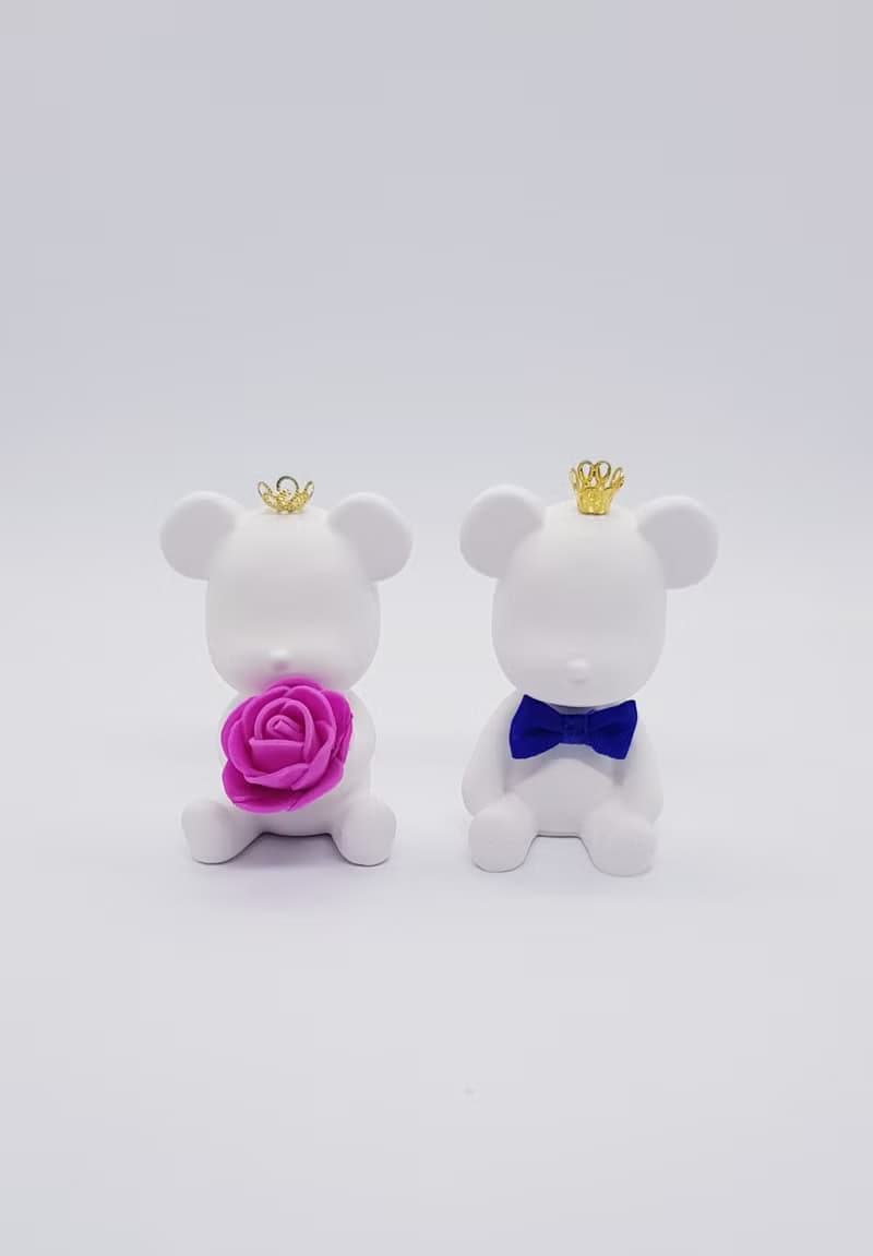 【情人節禮盒】白色皇冠小熊擴香石組-情人節-婚禮-婚房布置-生日